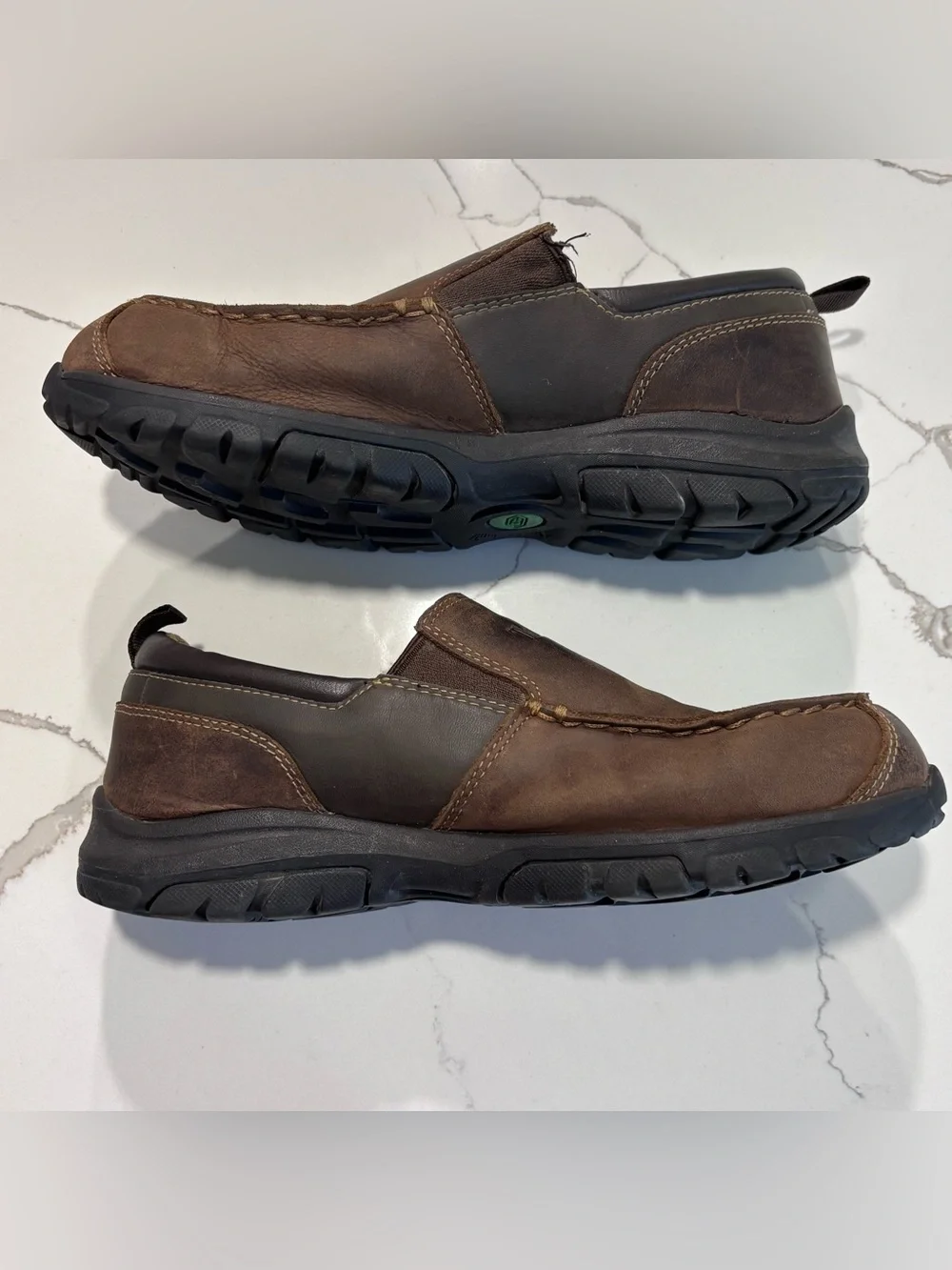 Timberland Brown Leather Big Boys Slip-On Loafers Non Marking Sole Kids Size 6